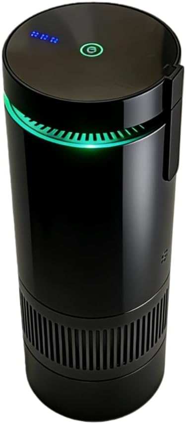 Aluminum alloy Portable Air Purifier for Car and Home, Black,  5V, 15 Airflow, Negative Ion Purification, 3-Speed Adjustment, Quiet Operation ≤53dB,7.09in*2.6in*2.6in