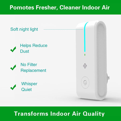 3 Units-Mini Home Plug-in Air Purifier,Ionizer, Power Saving, Silent Suitable Portable for home, bathroom, living room, bedroom, hotel, pet room, toilet（White)