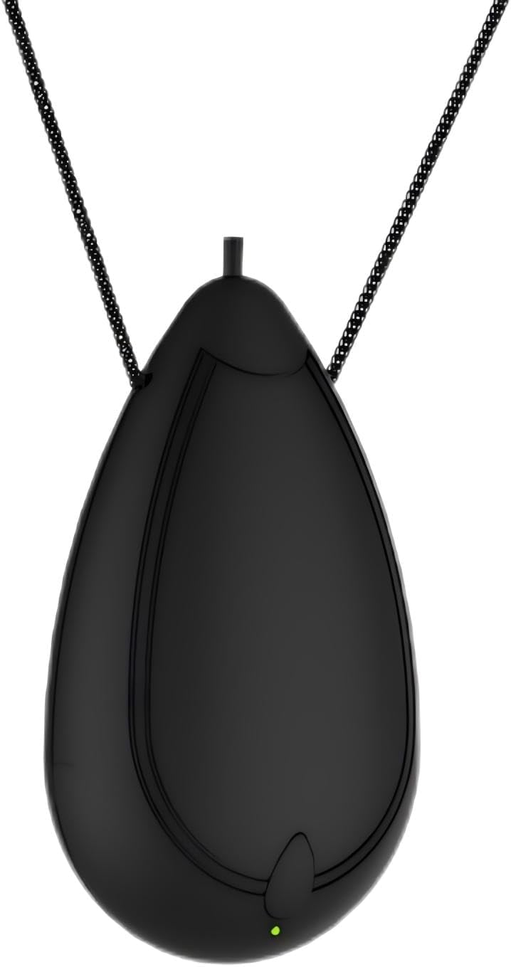 Portable Air Purifier, Rechargeable Personal Air Purifier Necklace, Portable Mini Air Ionizer Eliminates Pollen, Smoke, Dust for Outdoor Travel (Black)