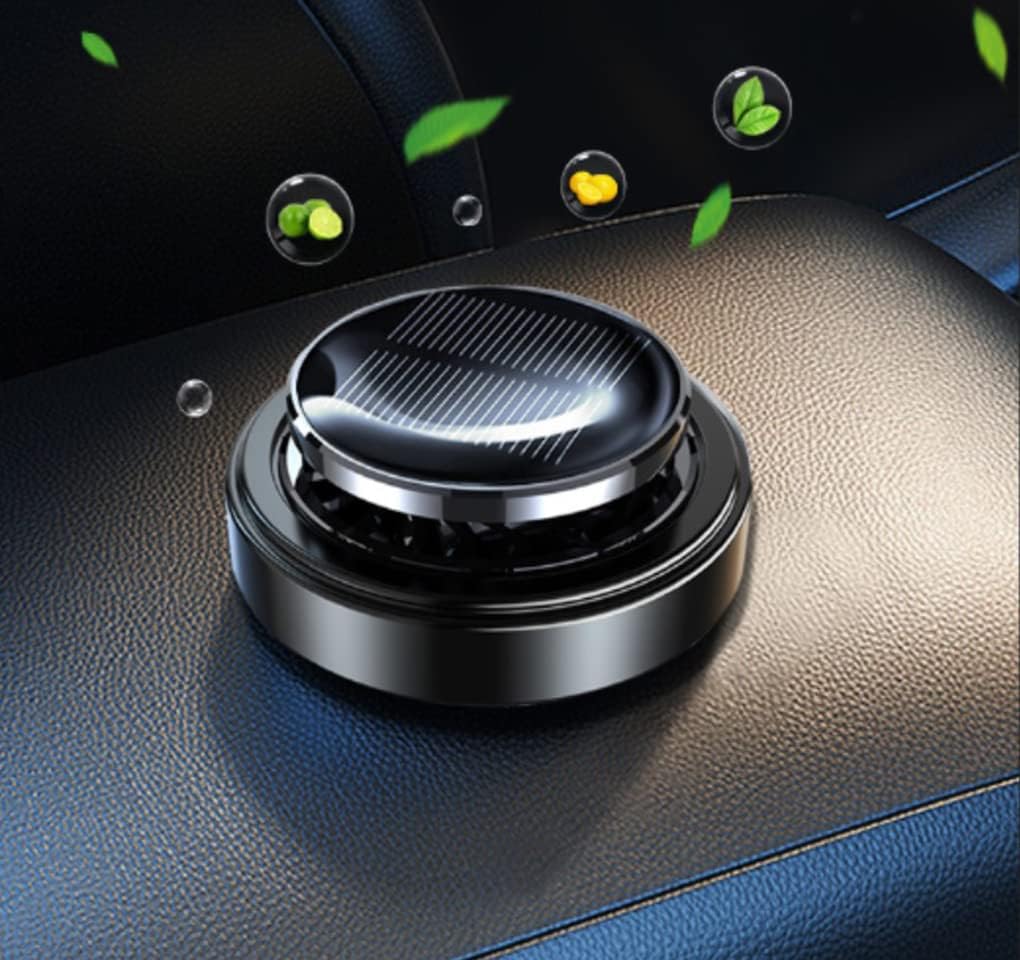 Solar Energy Powered Car Air Freshener Essential Oil Car Diffuser Perfume Scent Fragrance Air Purifier Rotating Relieve Fatigue Aromatherapy Diffuser for Car Home Office Decoration Gifts