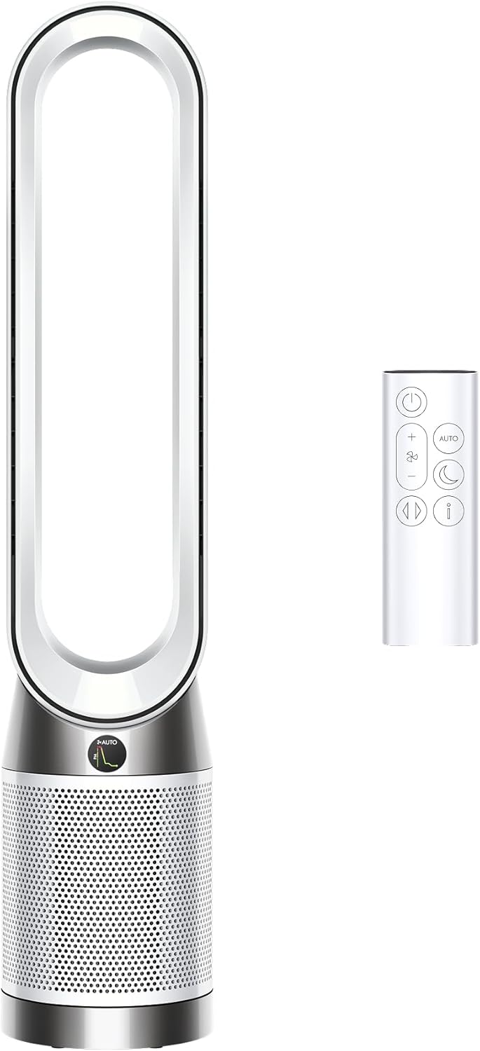 Purifier , Air Purifier Tower Fan, and remote controlled, 350° oscillation, 10 levels, bladeless (White)