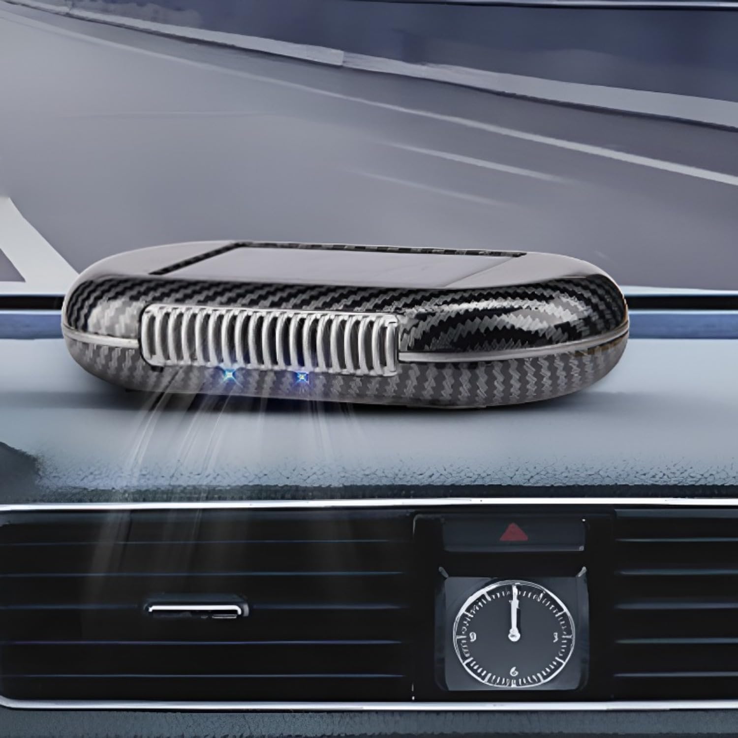 Solar-Powered Car Air Purifier with USB Charging & Ozone Odor Elimination - Portable Filter-Free Ionizer for Pet Odors, - Compact, Silent, Best for Car Use