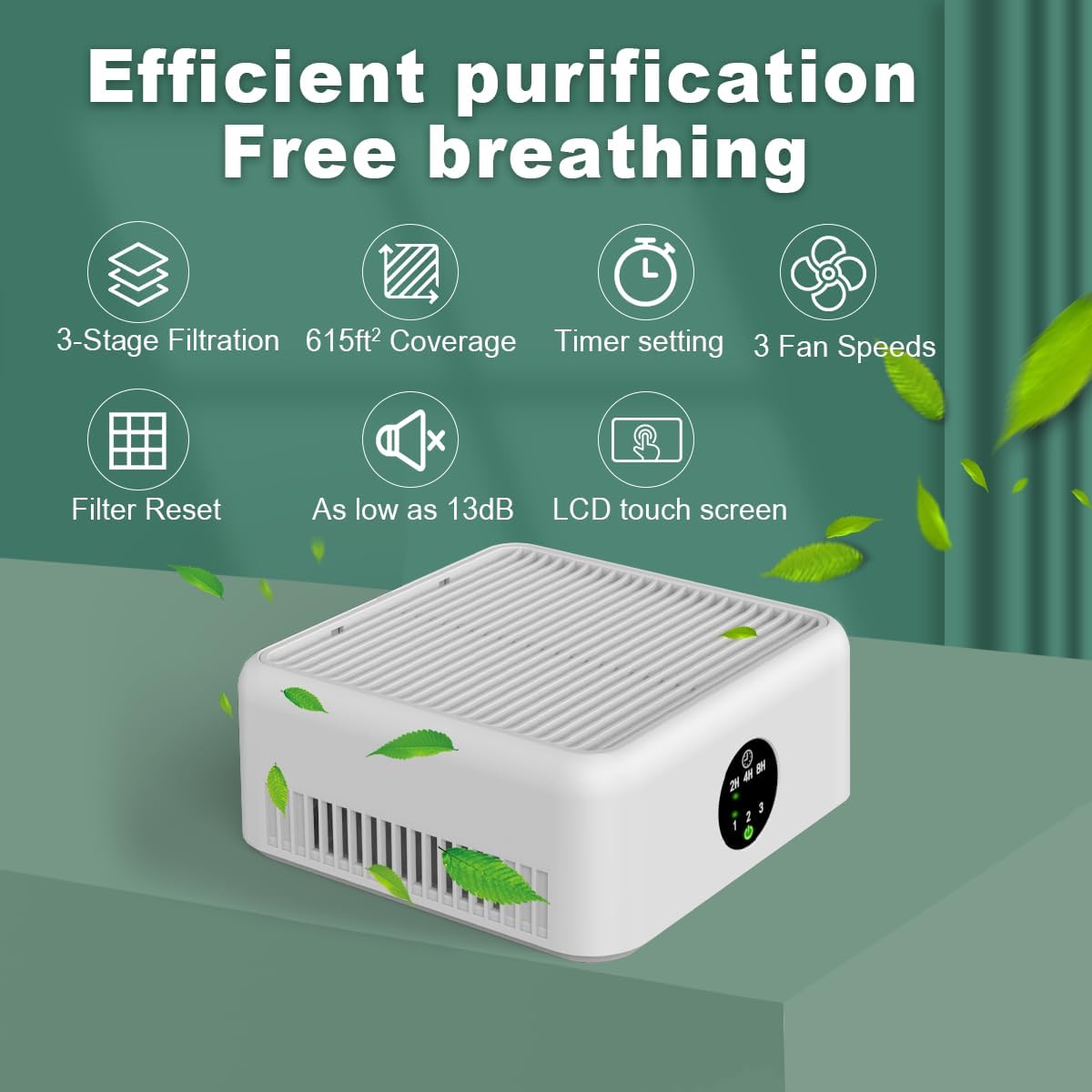 Air Purifiers for Home, Small Air Purifier for Dorm Room, Up to 615 Ft²,15dB Quiet,for Smoke Odors,Portable Mini Air Purifier,Desk Air Filter for Office, RV,Bedroom,Travel (Elegant White)