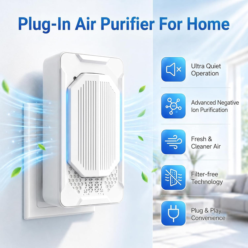 Air Ionizers for Home 4Pack, Plug in Air Purifiers for Bedroom, Plug in Air Freshener for Home Dust,Smoke,Odor & Pollen Control,Bathroom,Kitchen