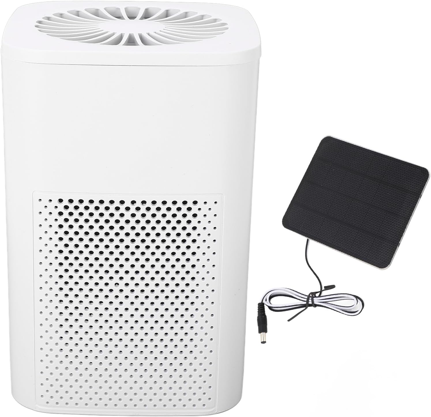 Particle Removal Air Purifier with Large Coverage Area and Powerful Motor, Solar Powered for Car Dog House Chicken Coop Ventilation 10W