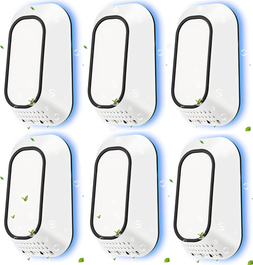 6Pack Negative Ion Air Purifier Plug in,Ionic Air Ionizer for Home Bedroom Office,Mini Air Purifier for Pets Smoke Dust,Ultra Quiet <20dB Low Energy 2W, Small Mini Air Freshener