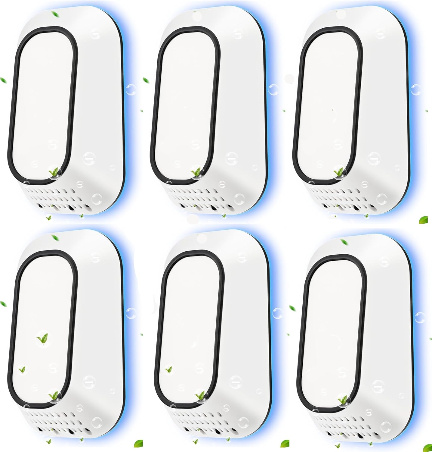 6Pack Negative Ion Air Purifier Plug in,Ionic Air Ionizer for Home Bedroom Office,Mini Air Purifier for Pets Smoke Dust,Ultra Quiet <20dB Low Energy 2W, Small Mini Air Freshener